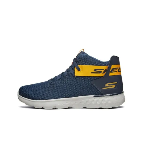 Skechers Go Run 400 Cushioning Anti-Slip Wear-Resistant Breathability Mid-Top Running gold Men's Blue Yellow
