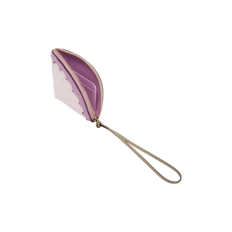 Furla Allegra Soft Calfskin Clutch Coin Purse Women's Light Purple-4