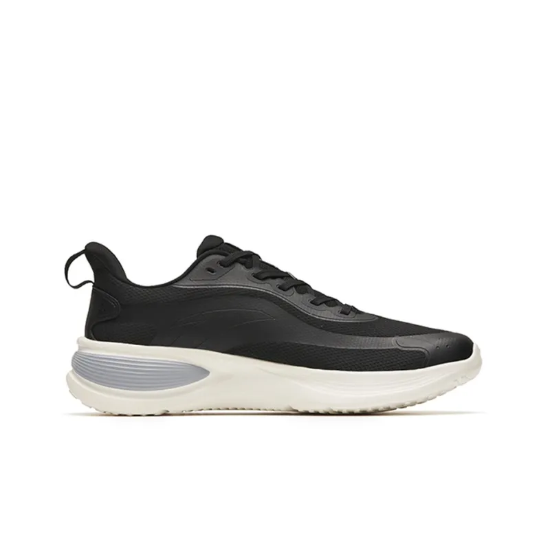 Anta Running Collection Wear Resistant Low Top Running Shoes Men's Black White-1