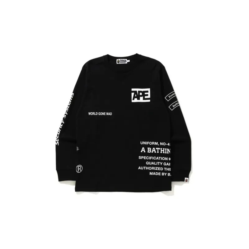 A BATHING APE Security Multi Print L/S Tee-0