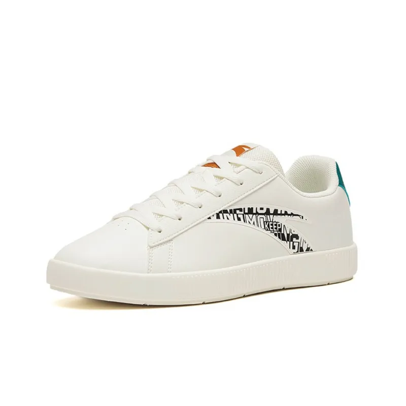 Anta Abrasion Resistant Low Top Skateboard Shoes Men's Blue White-2
