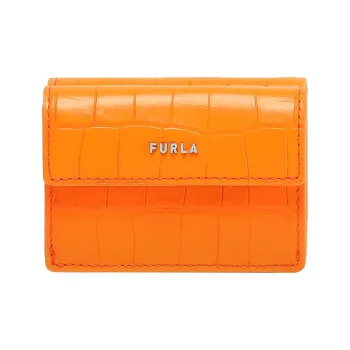 Furla Babylon Calfskin Card Holder Wallet Small Size Women's Orange