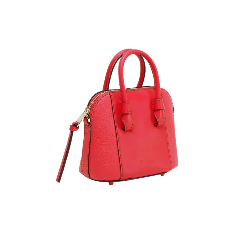Furla Miastella Calfskin Dome Bag, Shoulder Bag, Crossbody Bag, Handbag Mini Women's Red-1