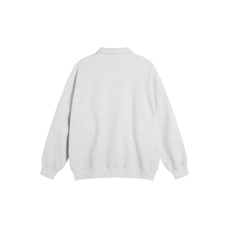 TIKIMOMOKA Polo Collar Loose Fit Sweatshirt Unisex-1