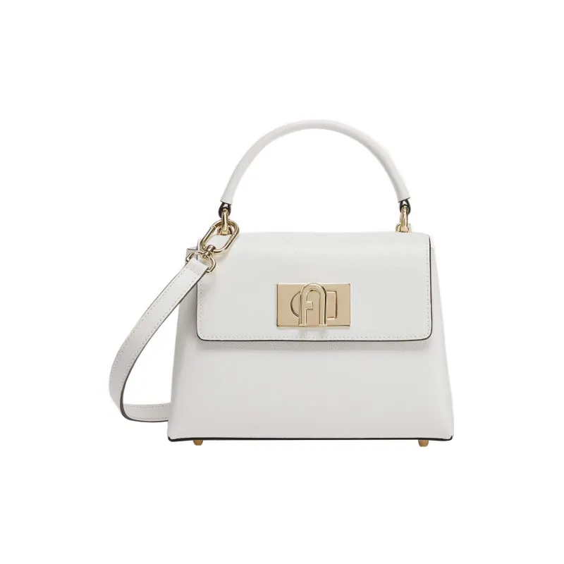 Furla 1927 Collection Textured Leather Shoulder Bag Crossbody Bag Handbag Mini Women's White-0