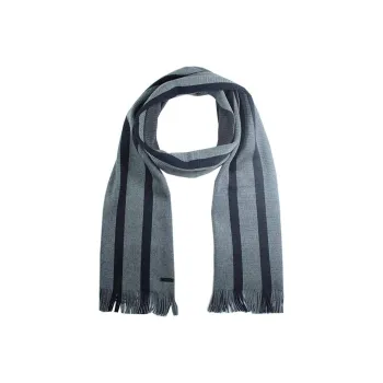 HUGO BOSS Wool Knit Scarf Unisex Gray