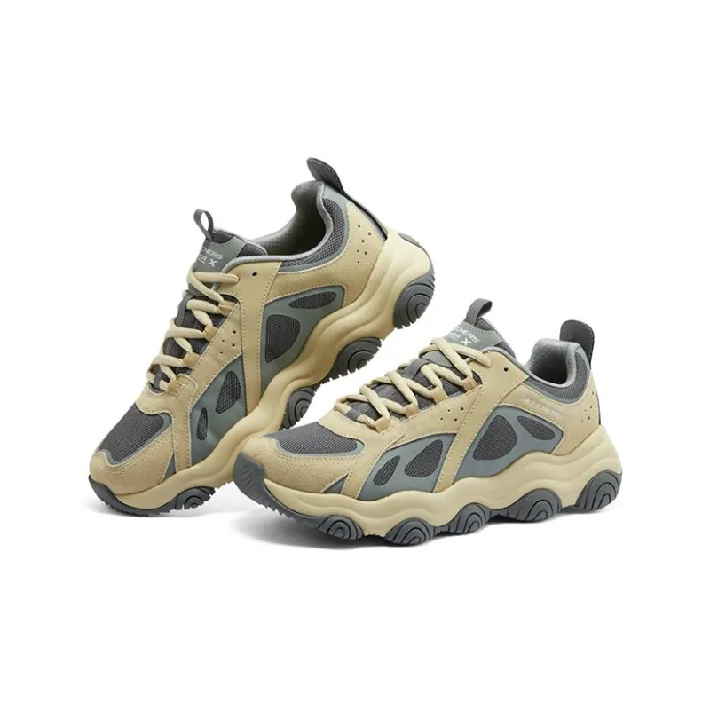 Skechers Rover X Cushioned Anti-Slip Wear-Resistant Breathable Lightweight Low-Top Casual Shoes Men's Beige Gray-2