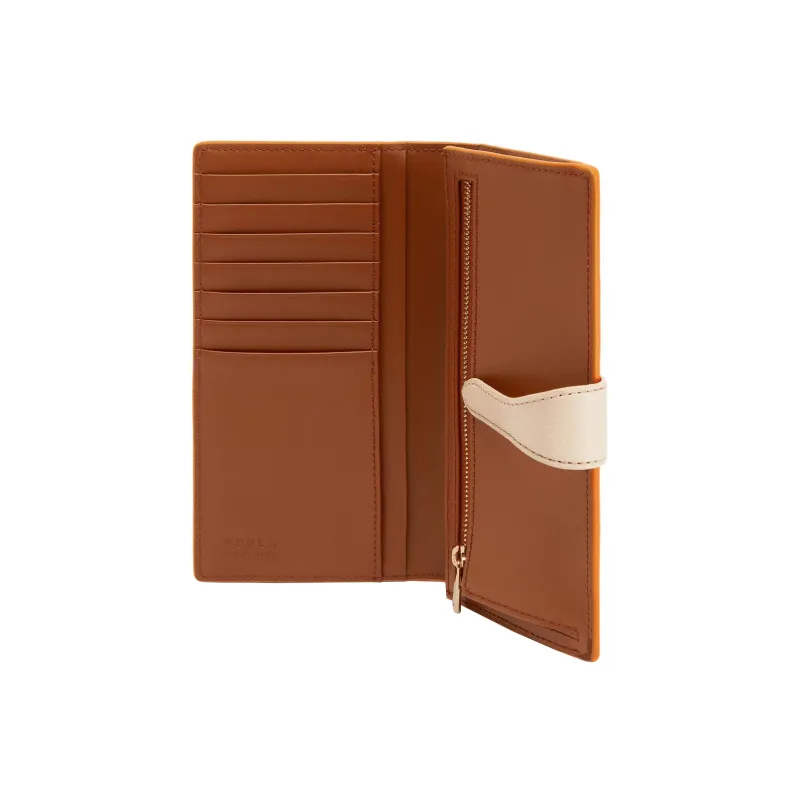 Furla Sofia Collection Grain Texture Leather Clutches Card Holder Wallet Women's Orange-2