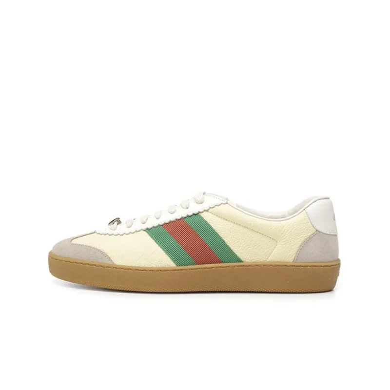 GUCCI G74 Web Stylish Skateboarding Shoes Men's Yellow Green Red Shopping Bag-1