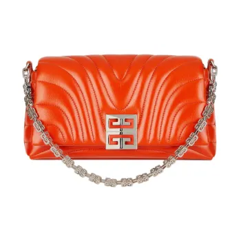 GIVENCHY Cow Leather Handheld Shoulder Bag Crossbody Bag Small Size Women's Dark Orange