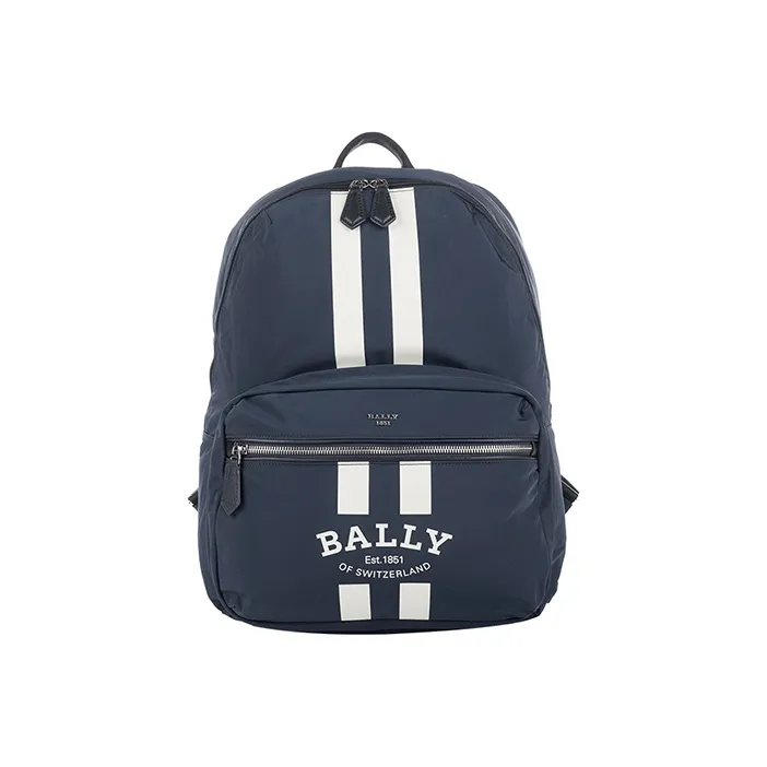 BALLY Fixie Nylon Backpack Medium Size Men's Blue-0