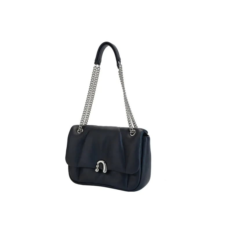 AMAZING SONG Sheepskin Chain Bag, Flower Bun Bag, Shoulder Bag, Crossbody Bag Women's Elegant Black/Taro Purple/Acorn-1