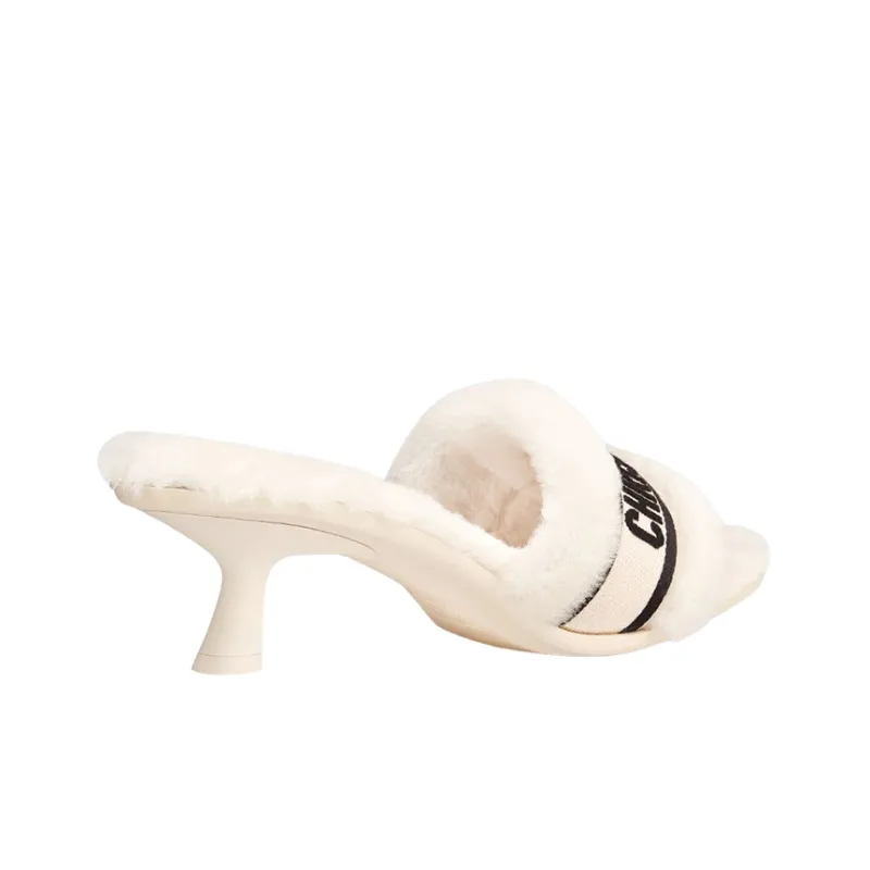 DIOR Dway Rubber Sole Odor-Resistant Slide Slippers Women's White-3