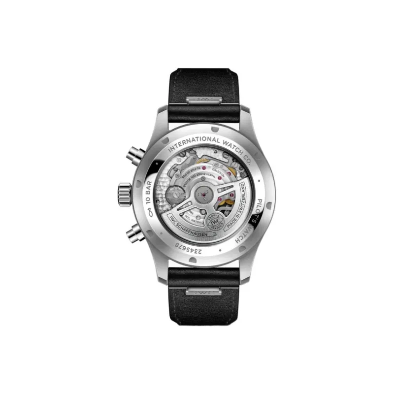 IWC PILOT Collection Automatic Mechanical Movement Men's Watch 43mm Black Dial Stainless Steel Watch Case Cowhide Strap-1