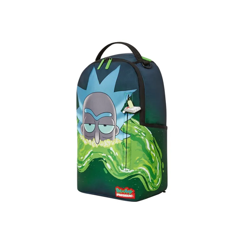 SPRAYGROUND Rick & Morty Collaboration Polyester Backpack Unisex Dark Green-1