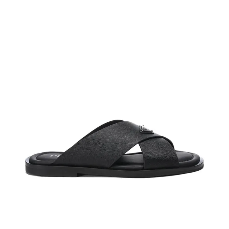 PRADA Rubber Sole Slide Slippers Men's Black-1