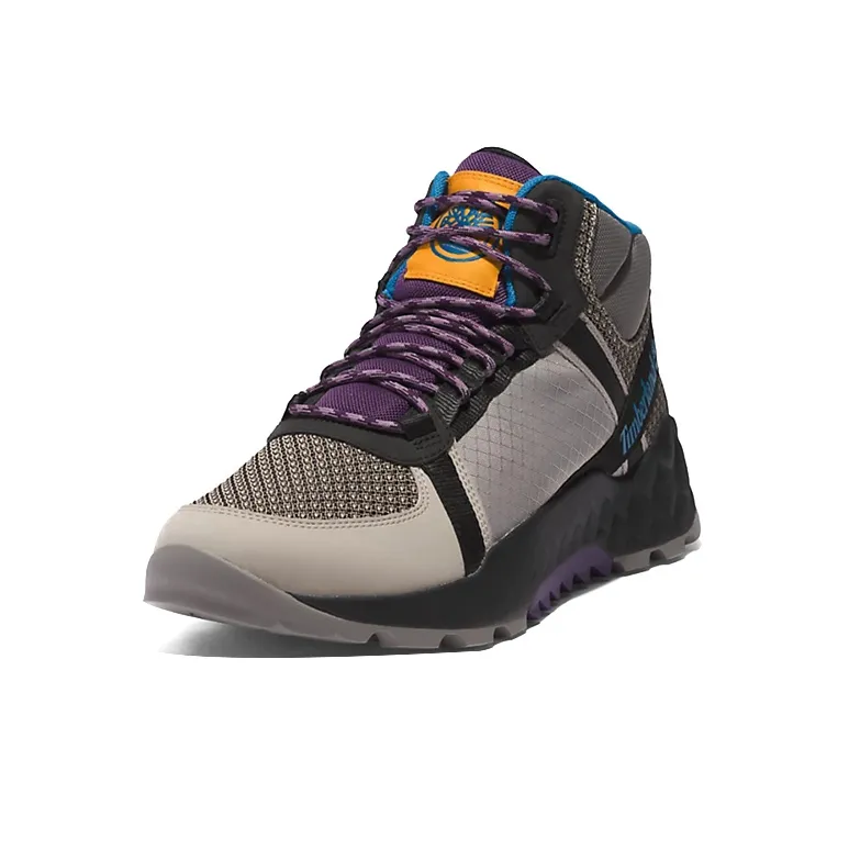 Timberland Solar Wave Cushioning, Slip Resistant, And Abrasion Resistant Mid Top Outdoor Shoes Gray Purple-2