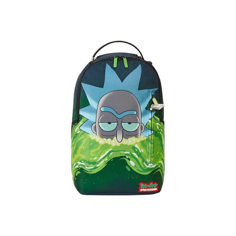 SPRAYGROUND Rick & Morty Collaboration Polyester Backpack Unisex Dark Green-0