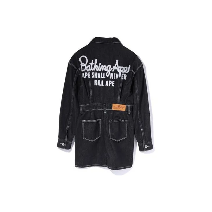 A BATHING APE Bape Long Sleeved Dresses Women's Black-1