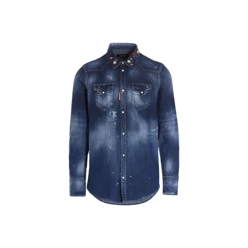 DSQUARED 2 Shirts Men Blue