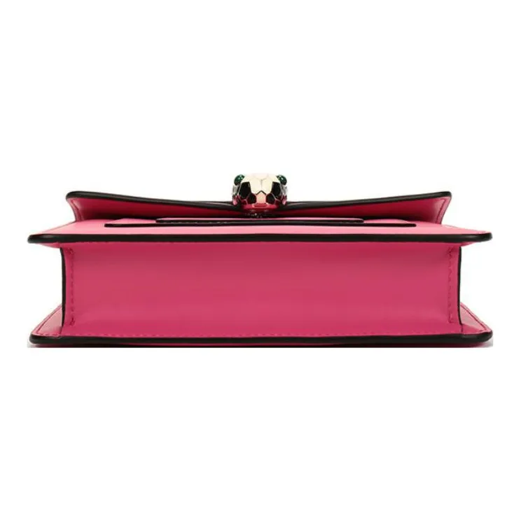BVLGARI Serpenti Forever Calfskin Crossbody Bag, Shoulder Bag Women's Fuchsia Crystal-2
