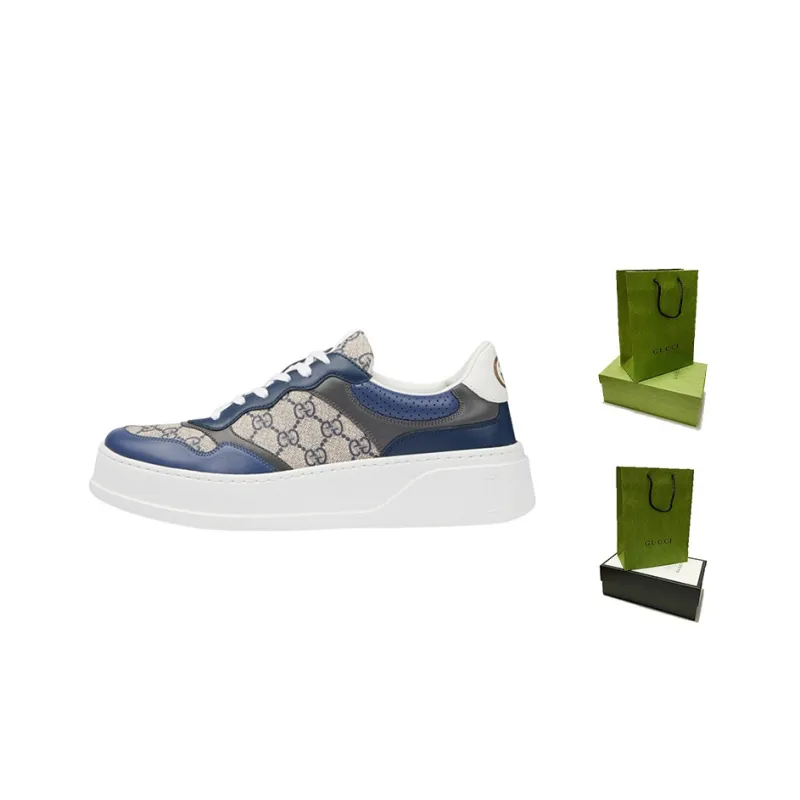 GUCCI Chunky B Supreme Low Top Stylish Skateboarding Shoes Men's Blue Shopping Bag-0