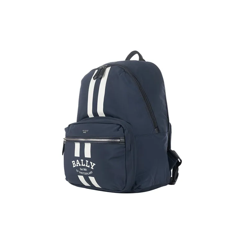 BALLY Fixie Nylon Backpack Medium Size Men's Blue-1