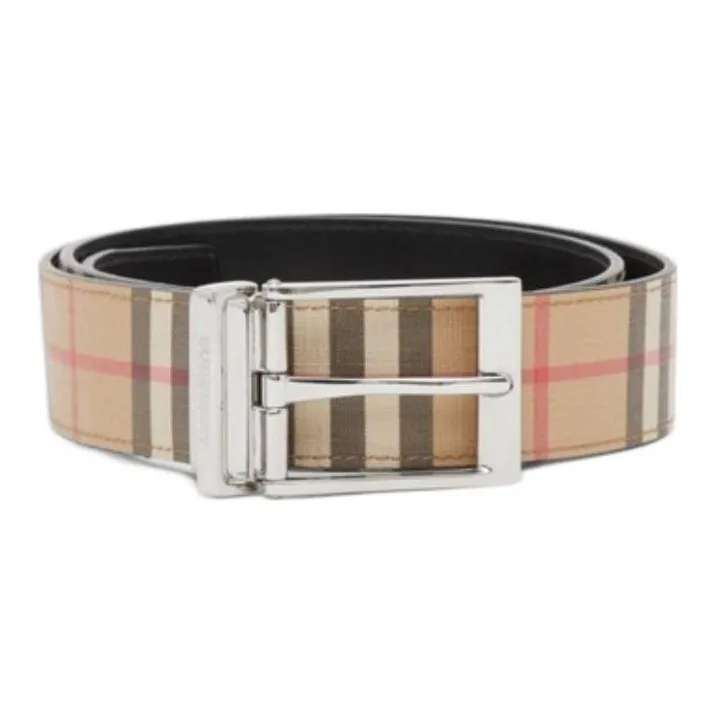 Burberry Check Pattern Reversible Buckle Belt-1