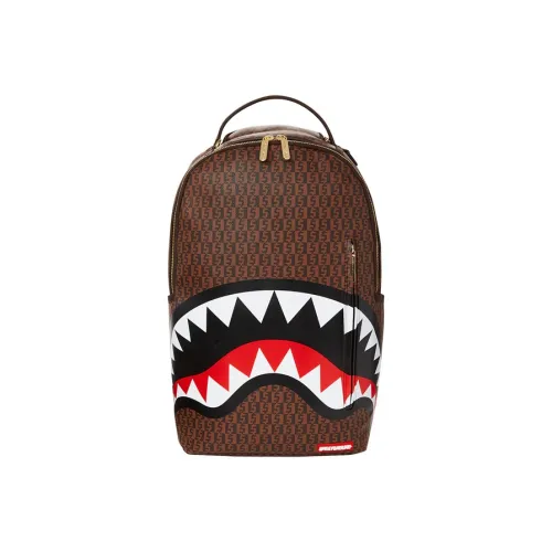 SPRAYGROUND Polyester Bonded PVC Backpack Large Size Unisex Brown
