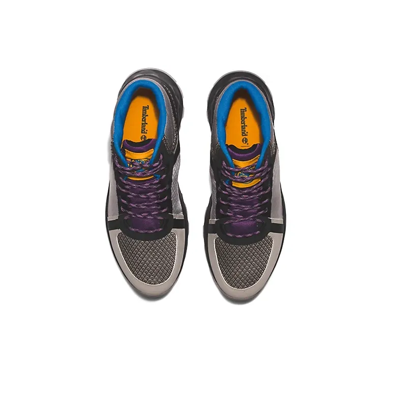 Timberland Solar Wave Cushioning, Slip Resistant, And Abrasion Resistant Mid Top Outdoor Shoes Gray Purple-4