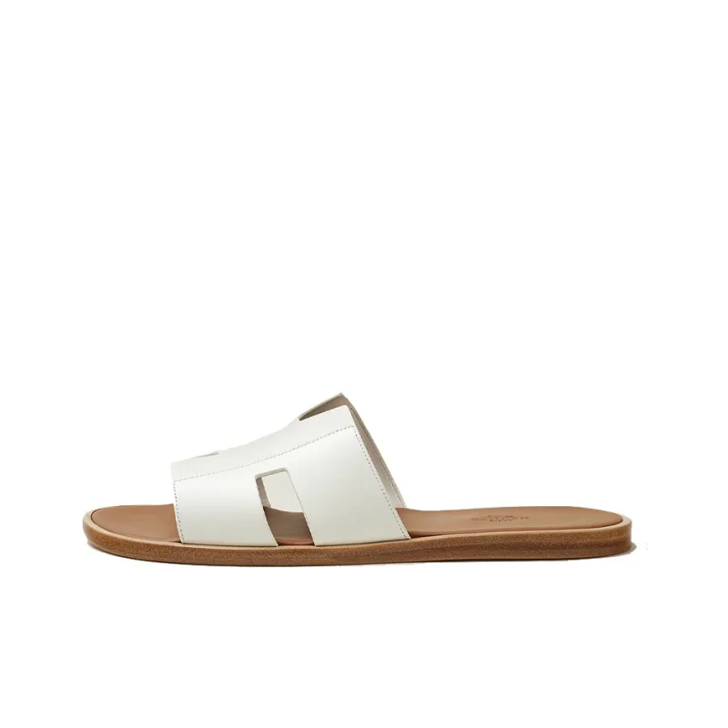 HERMES Izmir Sandal Blanc Naturel Epsom Mosaique Calfskin Leather-0