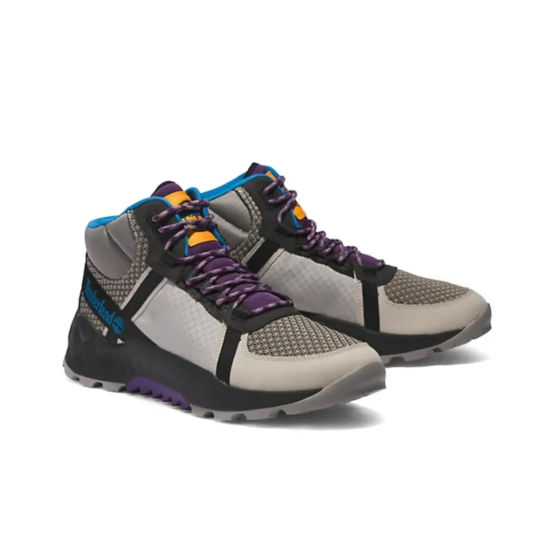 Timberland Solar Wave Cushioning, Slip Resistant, And Abrasion Resistant Mid Top Outdoor Shoes Gray Purple-3