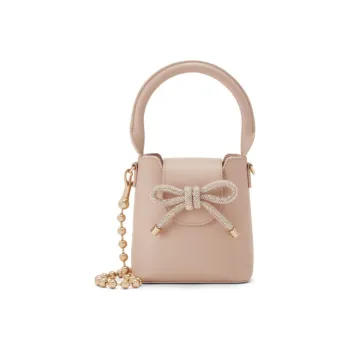 CHARLES&KEITH Cow Leather Handbag, Crossbody Bag Mini Women's Lilac Light Purple/Nude Flesh