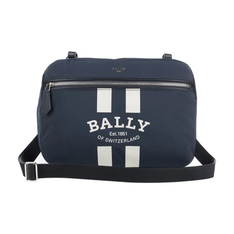 BALLY Fixie Nylon Backpack Medium Size Men's Blue-4