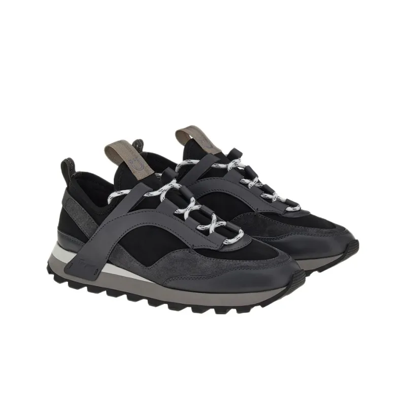 FERRAGAMO Slip Resistant, Abrasion Resistant, Breathable Low Top Sports Casual Shoes Men's Gray Black-1