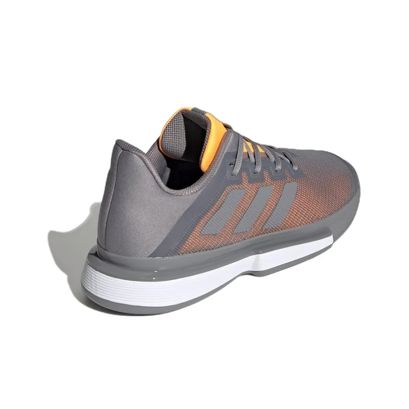 Adidas Solematch Bounce Tennis Shoes Men Low Top Gray/Orange-3