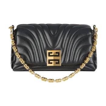 Givenchy 4G Quilted Cow Leather Handheld Shoulder Bag Crossbody Bag Small Size Women's Black