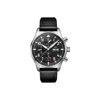 IWC PILOT Collection Automatic Mechanical Movement Men's Watch 43mm Black Dial Stainless Steel Watch Case Cowhide Strap