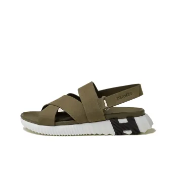 HERMES Electric Beach Sandals Men's Khaki Green