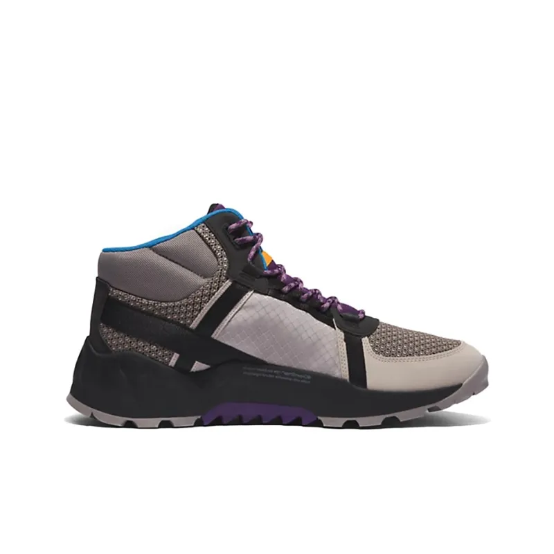 Timberland Solar Wave Cushioning, Slip Resistant, And Abrasion Resistant Mid Top Outdoor Shoes Gray Purple-1