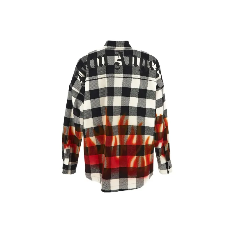 PALM ANGELS Flames Flannel Overshirt-1
