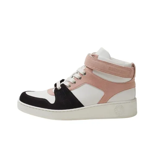 HERMES Freestyle Skateboard Shoes Women's High-Top White/Black/Pink