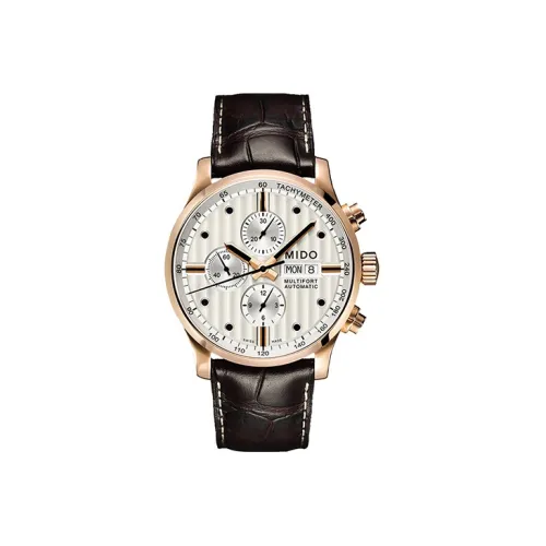 MIDO Multifort Chronograph Series Automatic Mechanical Watch M005.614.36.031.00 Silver/Brown