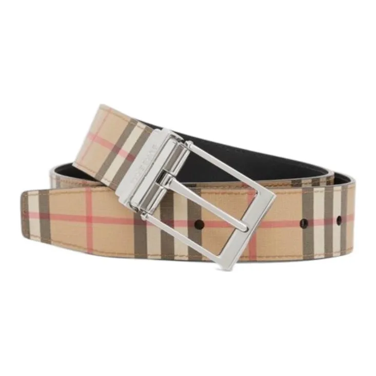 Burberry Check Pattern Reversible Buckle Belt-2