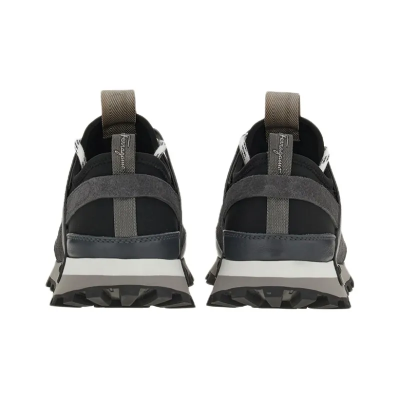 FERRAGAMO Slip Resistant, Abrasion Resistant, Breathable Low Top Sports Casual Shoes Men's Gray Black-3