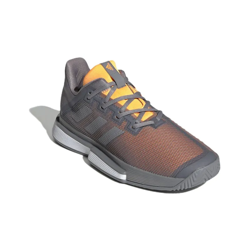 Adidas Solematch Bounce Tennis Shoes Men Low Top Gray/Orange-2