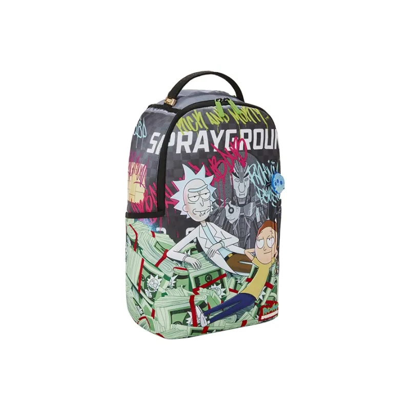 SPRAYGROUND Rick & Morty Collaboration Polyester Laptop Backpack Large Size Unisex Multicolor-2