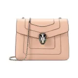 BVLGARI Serpenti Forever Calfskin Chain Bag Crossbody Bag Shoulder Bag Small Size Women's Honey Peach Color