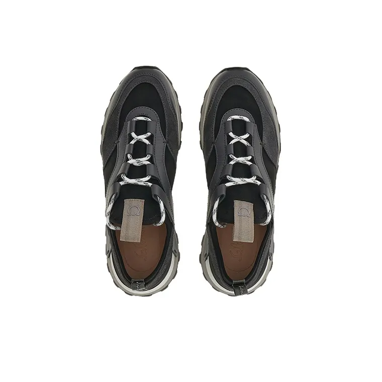 FERRAGAMO Slip Resistant, Abrasion Resistant, Breathable Low Top Sports Casual Shoes Men's Gray Black-2