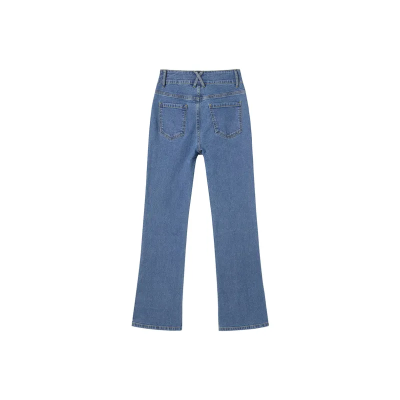SEENFAAN Flared Pants Jeans Women's-5